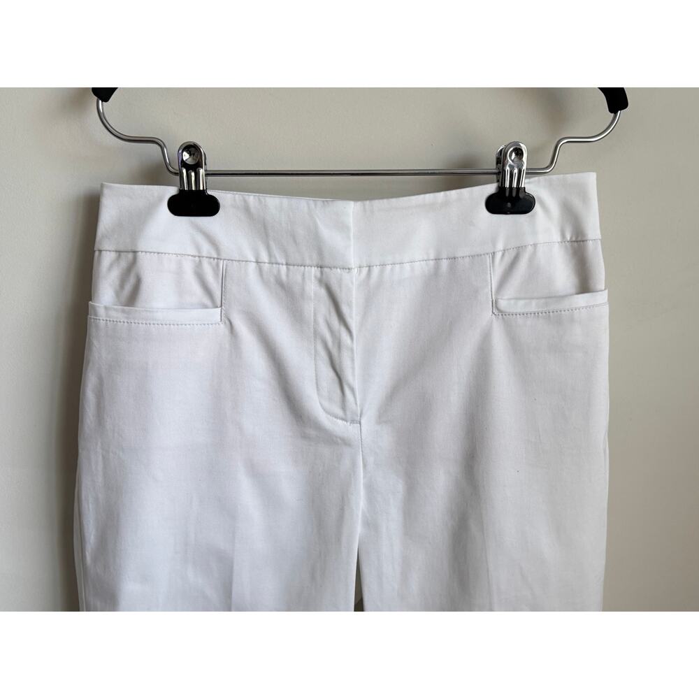 Ann Taylor Factory Cotton Blend Mid-Rise Straight Leg Trouser Pants White Size 4 - Picture 3 of 8